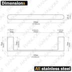 RANDOM 12 inch Matte Black Towel Bar Bathroom Hardware Accessories Modern Hand Towel Holder for Bathroom Kitchen SUS 304 Stainless Steel Towel Rack Contemporary Style Wall-Mounted.96026-2-12MB