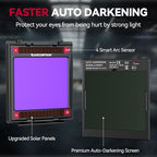 ARCCAPTAIN Large View 3.94" x 3.66" True Color Auto Darkening Welding Helmet with Light, Solar Powered Welding Hood, 4 Arc Sensor Wide Shade 4/5-9/9-13 for Stick MIG TIG Cut