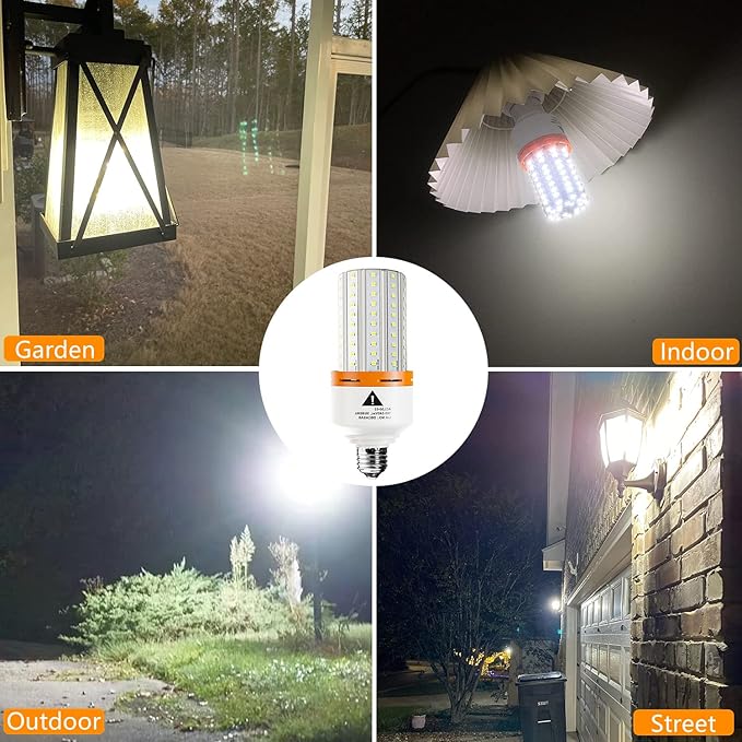 Led Light Bulb, 400W Equivalent 6250 Lumen 5000k Super Bright led Bulb,E26/E27 Medium Base 50W led Corn Light Bulb for Outdoor Indoor Lamp Area Garage Warehouse Workshop Street Backyard 2 Pack…