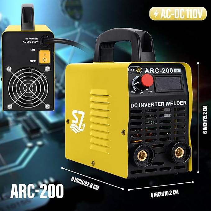 Welding Machine, 110V Plug, 200Amp Power,Beginner Welder With Display LCD Use Welding Rod Equipment Tools Accessorie