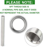 TAISHER 2PCS Stainless Steel Pipe Fittings, 1/2" NPT x 1/2" NPT Female Threaded, 10" Length Nipple Cast Pipe