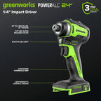 Greenworks 24V Cordless Brushless 400 in-lbs Drill/Driver+1950 in-lbs Impact Driver Combo,High Torque, Lightweight, (2) 2.0Ah USB-C Batteries(12,000mAh Power Bank) and 65W USB-C Fast Charger(3-Port)