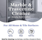Marblelife InterCare Marble and Travertine Cleaner, Natural Stone & Terrazzo Liquid Cleaner, Shower & Tile Surface Care, Floor, Walls & Countertop Cleaner and Degreaser, Refill Gallon