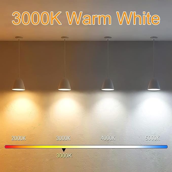 3.2 Inch 3000K Warm White E26 LED Bulb 60 Watt Equal, AC 120V 600LM Edison Bulbs Dimmable, 6W T10 T30 Tubular Filament Light Bulbs Clear Glass for Fan Pendant Wall Light, UL Listed-4 Pack