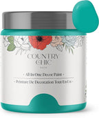 Country Chic All-in-One Chalk Paint for Furniture, Cabinets, Home Decor, Eco-Friendly, Matte Finish, Built-In Primer & Top Coat for Wood, Metal - Whoop-de-do (Bright Teal) - 4 oz (118 ml)