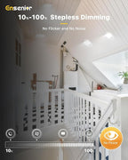 Ensenior 4 Pack 6 inch Gimbal Led Recessed Lighting, 90° Rotatable and 5CCT Selectable, Dimmable Eyeball Recessed Lights, Canless Angled Adjustable Ceiling Downlight, 1200LM, 12W=115W-FCC Certified