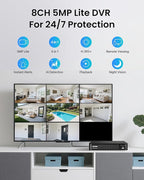 ZOSI H.265+ Full 1080p Home Security Camera System with AI Human Vehicle Detection, 8 Channel 5MP-Lite CCTV DVR (No HDD), 4 x 1080p Weatherproof Surveillance Camera Outdoor Indoor, 80ft Night Vision