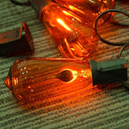 SUNSGNE Halloween Orange Flame Light Bulbs, 10-Pack E17 Flickering Flame Bulb ST40 Edison Replacement Bulbs for ST40 String Lights, 1 Watt- E17 Intermediate Screw Base