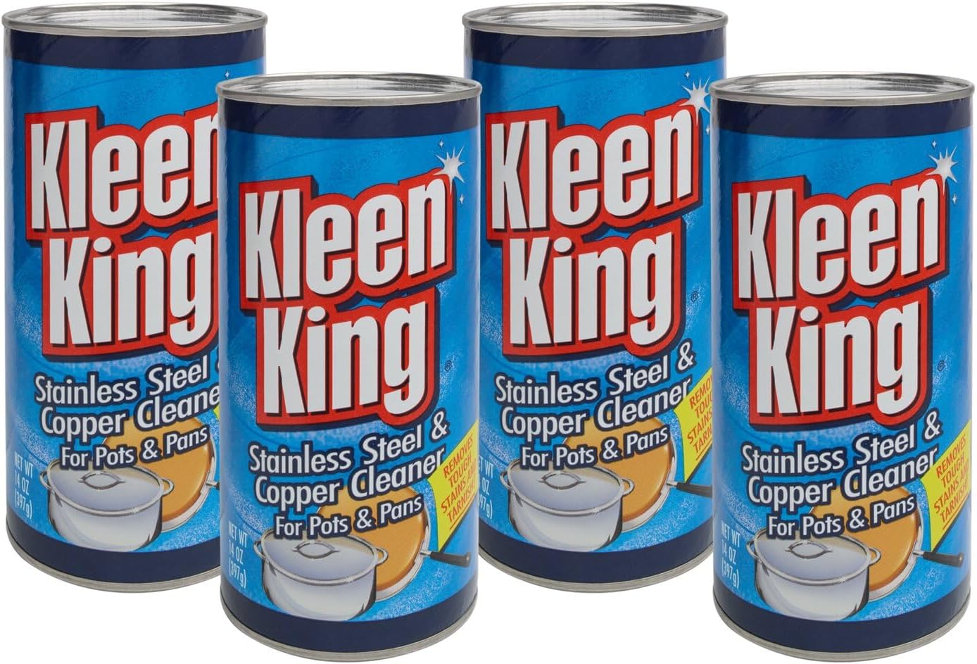 Kleen King 4 Pk, Stailess Steel & Copper Cleaner for Pots & Pans, 14 Oz