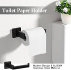 15-PCS 24inch Bathroom Towel Rack Set,Include 3pcs 24" Towel Holder,3pcs Hand Towel Ring,3pcs Toilet Paper Holder,6pcs Robe Hook-Matte Black