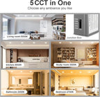 CHARKEE 24 Pack 6 Inch 5CCT Ultra-Thin LED Recessed Ceiling Light with Junction Box, 2700K-5000K, 1050LM High Brightness, Dimmable Canless Wafer Downlight,12W Eqv 110W, ETL & Energy Star & FCC