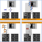 Generator Interlock Kit Compatible with Eaton Cutler Hammer Vertical Throw CH Series 150 or 200 Amp Panels, 2 1/4" Spacing Between Main and Generator Breaker, Interlock Breaker Kit.