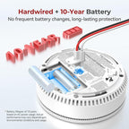 Siterlink Hardwired Smoke Detector Carbon Monoxide Detector Combo 10 Year Battery up, UL 217-9th Conforming, Interconnected Smoke & CO Alarm with Bilingual Voice Alerts, 4 Pack