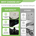 42-Inch Solid Wood Ceiling Fan with Lights, Remote Control, Dimmable, Reversible, Wood Blades, Power-Off Memory, Quiet DC Motor – Modern Black Ceiling Fan for Living Room, Bedroom, Patio