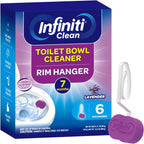Toilet Bowl Cleaner Rim Hanger, 6 Count Automatic Bowl Toilet Cleaner, Cleans and Freshens Toilet Bowl, Lavender Scent - 7 Month