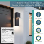 Dusk to Dawn Outdoor Wall Lights 2 Packs,Modern Minimalist Outdoor Fixture Wall Mount,Anti-Rust Sturdy & Sleek Outside Lights for House Porch Garage Patio,3000K 17W Integrated LED