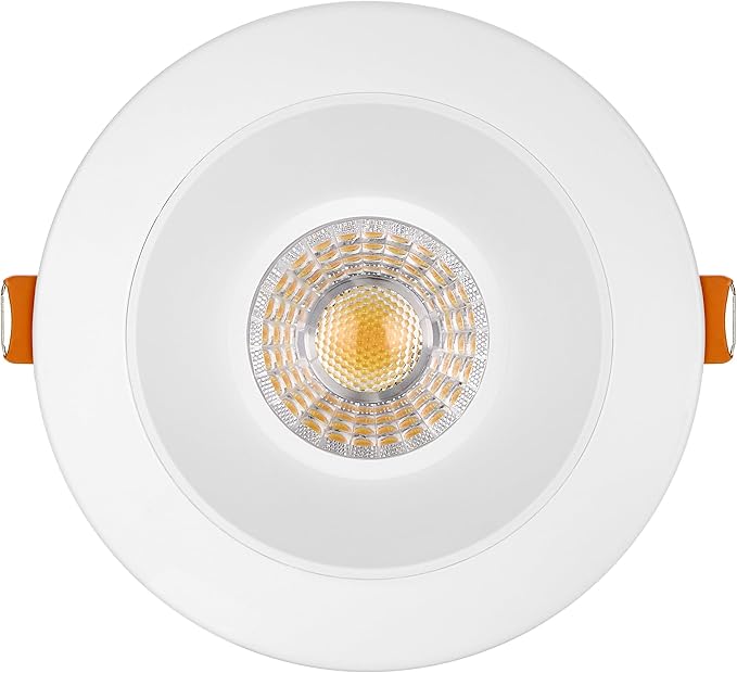 Maxxima 4 in. Ultra-Thin Recessed Anti-Glare LED Downlight Canless IC Rated 1200 Lumens 5 Color Temperature Selectable 2700K/3000K/3500K/4000K/5000K Dimmable White Trim, 90 CRI, Junction Box Included