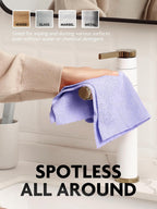 Fantasticlean Microfiber Cleaning Cloth Roll -60 Pack, Tear Away Microfiber Towels, 12" x 12", Reusable, Washable, Scratch Free, Ultra Absorbent Dishcloth for Home Supplies,Car (Pink & Lavender)