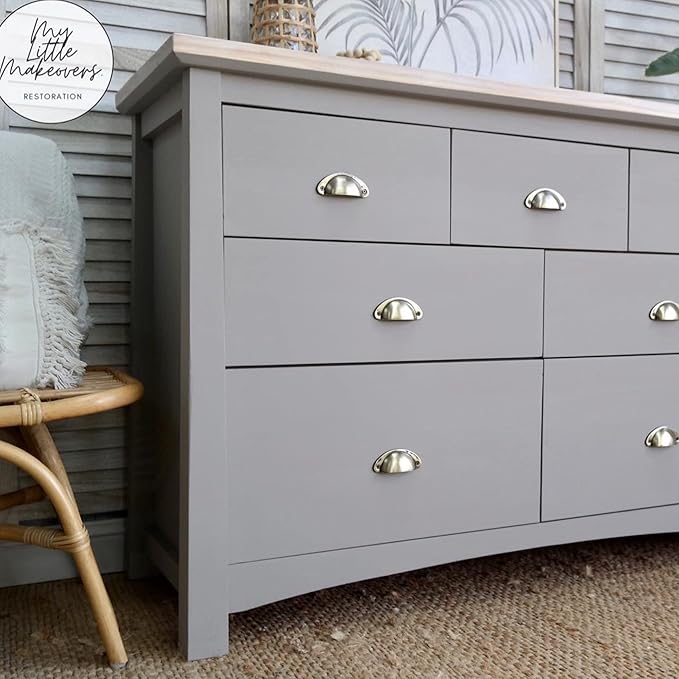 Dixie Belle Paint Company Chalk Finish Furniture Paint - French Linen (16oz) - Matte Light Taupe Chic Chalk Mineral DIY Furniture Paint