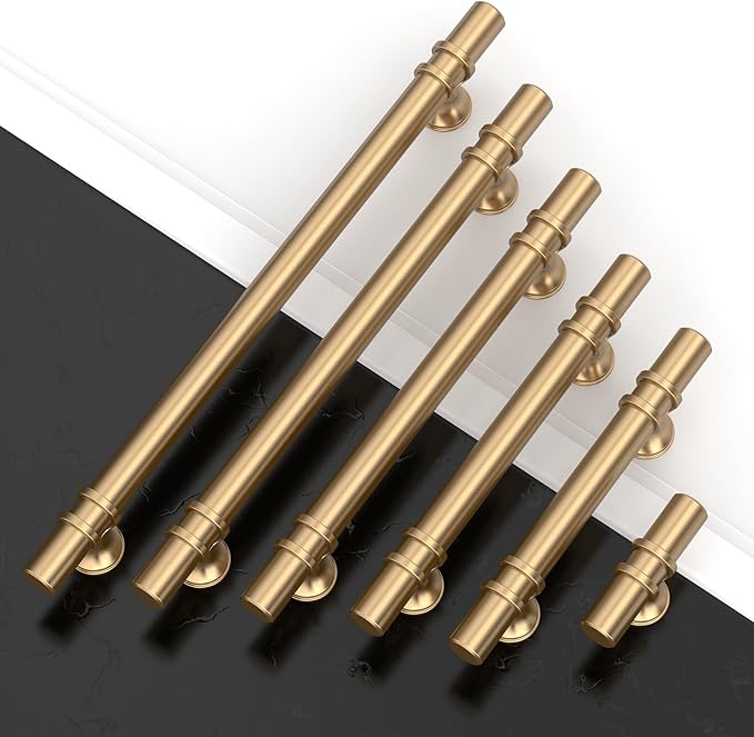 Asidrama 10 Pack 6.3 Inch(160mm) Champagne Bronze Kitchen Cabinet Handles, Cabinet Pulls Kitchen Cabinet Hardware Cupboard Handles Drawer Pulls