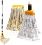 2 Pack 20oz Heavy Duty Commercial Industrial Cotton Mop Replacements Head with Long Handle, Loop-End String Wet Mop Refills, Applies to Garage, Workshop and Warehouse Floor Cleaning