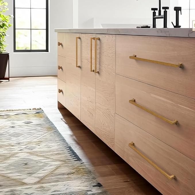 6 Pack 15"(381mm) Vintage Antique Brass Cabinet Pulls Kitchen Cabinet Handles Drawer Pulls Cupboard Hardware for Cabinets CK0078