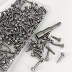 QSJ 160 PCS #8 x 3/4'' Sheet Metal Screws 410 Stainless Steel Hex Washer Head Fast Self Tapping Screws with Screwdriver