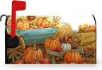 Fall Pumpkins Magnetic Large Size 25.5 X 21 Inch Autumn Harvest Sunflower Mailbox Wraps Farmhouse Seasonal Letterbox Covers for Fall Garden Yard Outdoor Decor