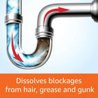 Amazon Basics Max Strength Drain Cleaner Hair Clog Remover Gel - Unclogs Hair and Grease, 80 Fl Oz