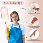 THARAHT Lamb Wool Duster Fluffy Long Handle Reusable for Cleaning Ceiling Fan,Pendant lamp, High Ceiling, Blinds, Furniture Feather Duster