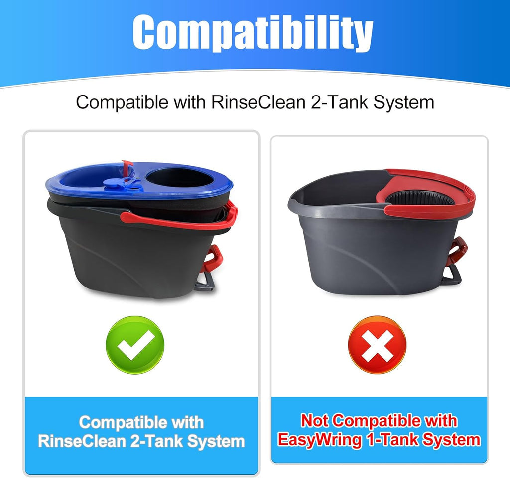 Mop Replace Head for O Cedar 2 Tank System, Mop Heads Replacements for Ocedar Rinse Clean Mop, Mop Heads Include 2 Pack Spin Mop Refills and 2 Pack Scrubber Mop Head for O-Cedar 2 Tank Spin Mop