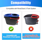 Mop Replace Head for O Cedar 2 Tank System, Mop Heads Replacements for Ocedar Rinse Clean Mop, Mop Heads Include 2 Pack Spin Mop Refills and 2 Pack Scrubber Mop Head for O-Cedar 2 Tank Spin Mop