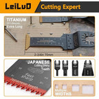 LEILUO 34 Pcs Multitool Blade Kits for Wood Nails Drywall Cutting Oscillating Saw Blades Universal Oscillating Tool Accessories with Storage Bag Compatible with DeWalt Makita Dremel and More