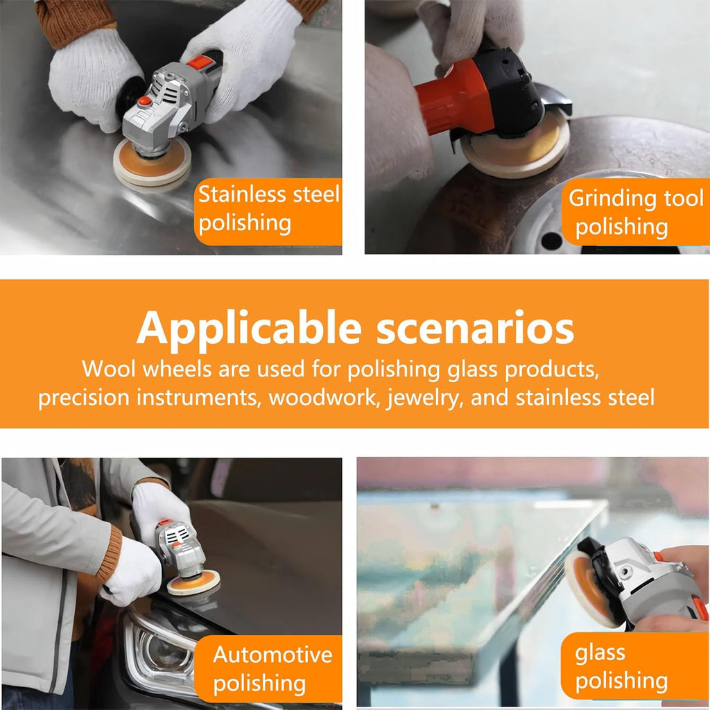 5 Pcs 4.5 Inch Wool Felt Polishing Wheel Disc,Wool Polishing Wheel Disc for 7/8 Inch Angle Grinder, for Metal Aluminum,Stainless Steel, Chrome, Jewelry, Wood, Plastic, Ceramic, Glass