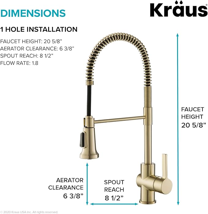 KRAUS Britt Commercial Style Kitchen Faucet and Purita Water Filter Faucet Combo in Spot Free Antique Champagne Bronze, KPF-1690-FF-100SFACB