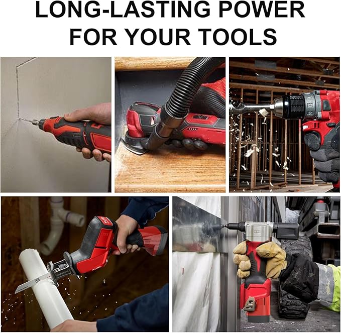 Mrupoo 12V 2500mAh Replacement Battery Compatible with Milwaukee 2500mAh Power Tools Red