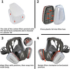 Half & Full Face Respirator Mask with Filters, Gas Masks for Construction Work, Paint, Dust, Spray, Welding, Sanding