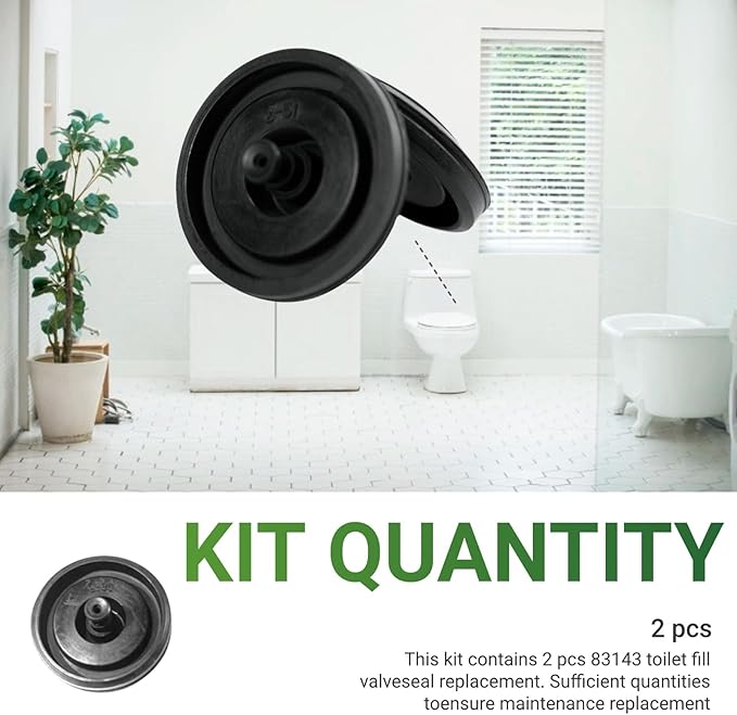 Toilet Fill Valve Seal Kit, Compatible with Kohler 83143 and Compatible with Fluidmaster 200, 242, 400, 747 Fill Valves, 2 Pack Replacement Seals for Toilet Tank Repair