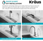 KRAUS Oletto Single Handle Pull Down Kitchen Faucet with QuickDock Top Mount Installation Assembly in Matte Black, KPF-2620MB