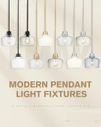 Emak Pendant Lights Kitchen Island with Milk Glass Shade, Modern 8 Inch Brushed Nickel Pendant Light Hanging Lights for Kitchen Island, Dining Room, Bathroom, Bedroom, PL122-BN-ML