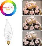 Potanro E12 Incandescent Light Bulbs - 25Watt Warm White 2700K, 180 Lumens Candelabra Dimmable Chandelier Light Bulbs for Ceiling Fan, Pendants (25W-12Pack)