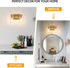 2 Lights Bathroom Lighting Fixtures Over Mirror Gold Bathroom Vanity Light Fixture Farmhouse Vanity Light Vintage for Bedroom Living Room Hallway