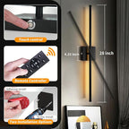 Wall Sconces Set of Two Battery Operated, Cordless Rechargeable Wall Sconces with Remote Control, Dimmable, 360°, 28 Inch, 3 Color, 3000K-6000K, Wall Light for Bedroom, Living Room, Hallway