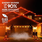 HLO Lighting Set of 500 Orange C9 Faceted LED Christmas Light Bulbs for Indoor & Outdoor Use | Durable Replacement Bulbs