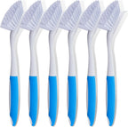 Hsei 6 Pcs Blue Kitchen Scrub Dish Brush Bulk with 11 Inch Handle Cleaning Dish Scrubber with Stiff Bristles Washing Scrub Brushes for Housekeeping for Pots and Pans, Kitchen Sink