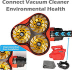 Electric Diamond Polisher Machine with Extendable Handle & Vacuum Port, 6-Speed Concrete Grinder for Dustless Floor and Wall Grinding, Epoxy, Paint, Stone, Cement, and Metal Surface Removal