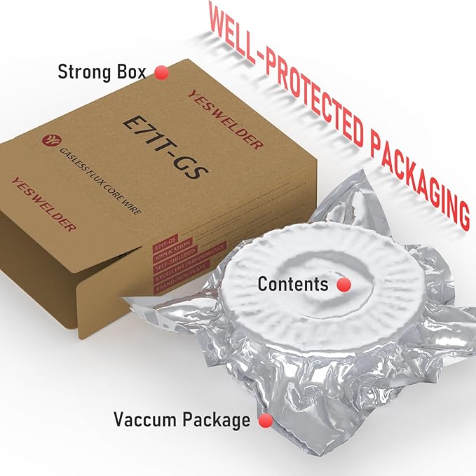 YESWELDER Flux Core Gasless Mig Wire E71T-GS Mild Steel .035-Diameter, 33-Pound Spool Welding Wire