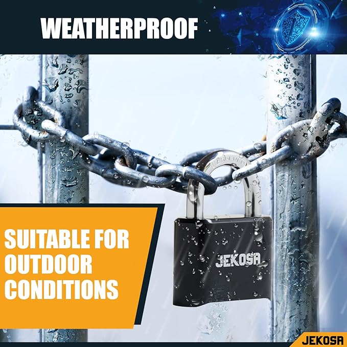 Jekosa® JKB/50 [Weatherpoof] Heavy Duty Combination Lock Outdoor - Lock with 4 Digit Code [No Key] - Ideal for Gate, Shed, Fence