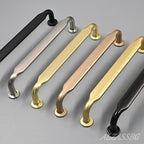 Alzassbg 6 Pack Champagne Copper Cabinet Handles, 5 Inch(128mm) Hole Centers Arch Modern Cabinet Pulls Kitchen Cabinets Hardware for Cabinets and Drawers AL3503SCG