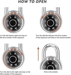 FIGODE® Locker Lock with Long Shackle, Combination Lock, Black Dial, Each Lock with Different Code, Keyless Padlock, Great for School, Employee, Gym&Sports Locker, Case, Toolbox, Fence, etc, Pack of 2